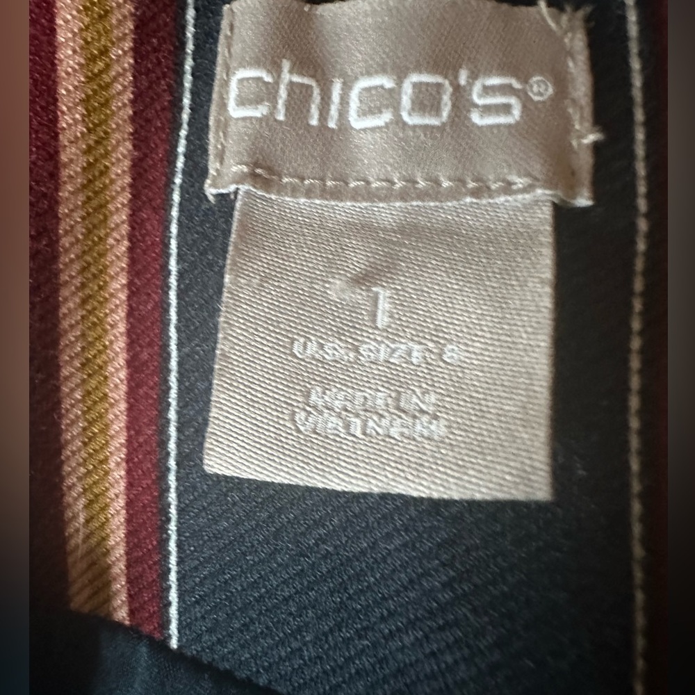 Chico's Navy Striped Blazer with Gold Accents - Picture 6 of 6